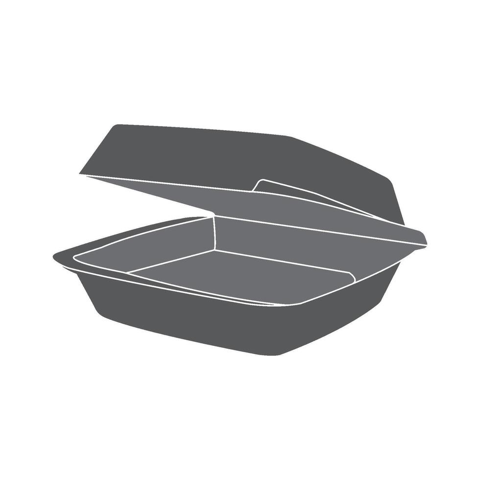 Styrofoam lunch box icon vector