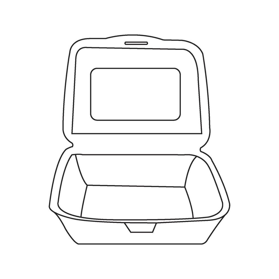 Styrofoam lunch box icon vector
