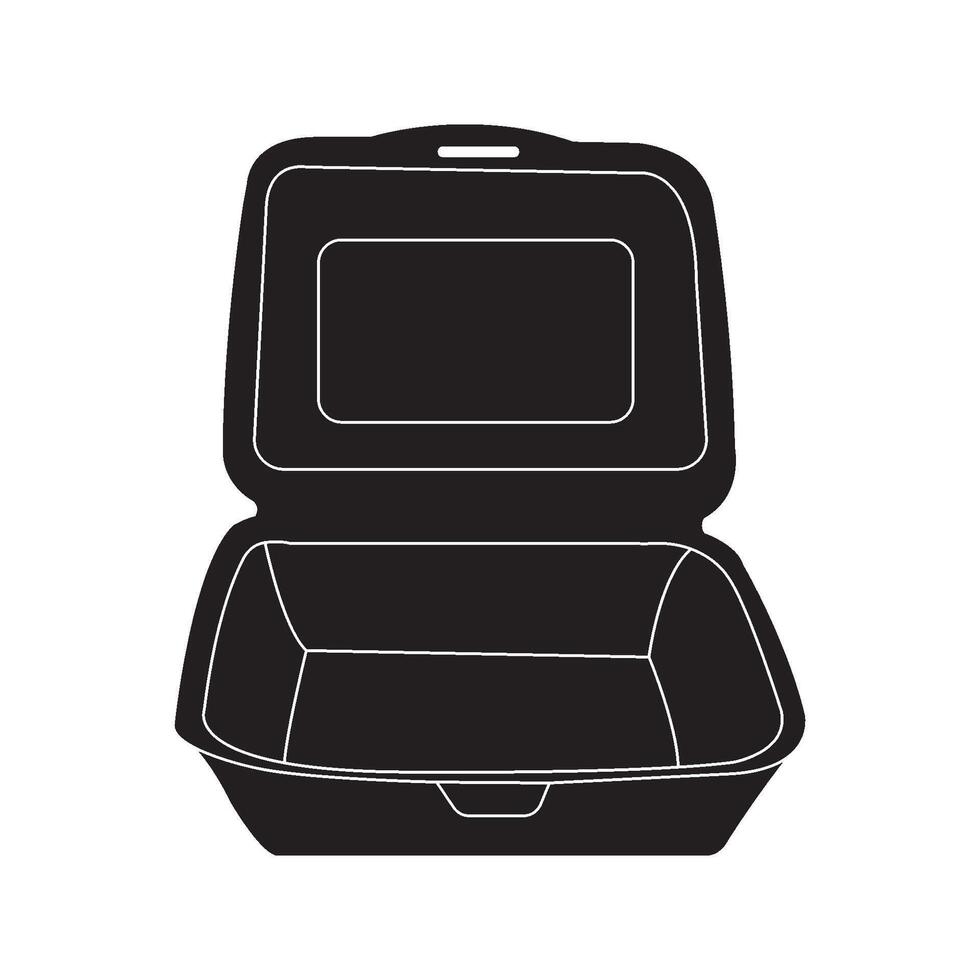 Styrofoam lunch box icon vector