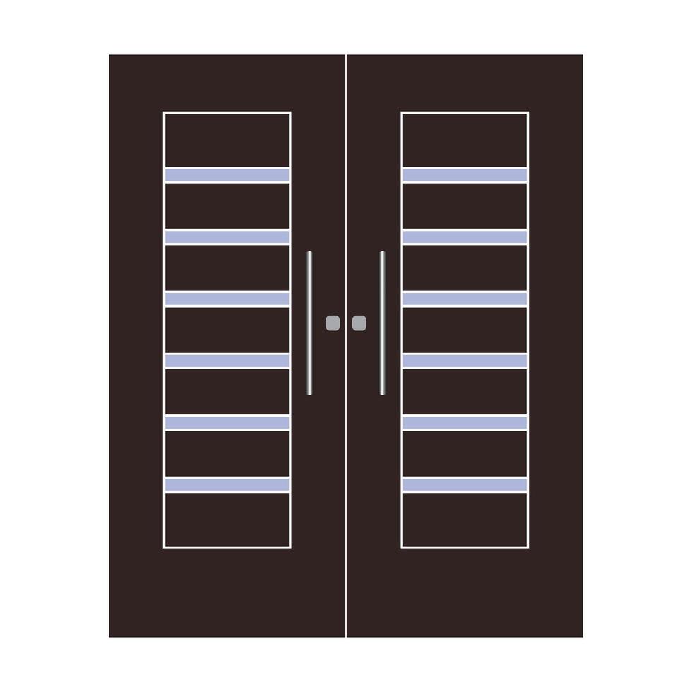Minimalist wooden door icon vector