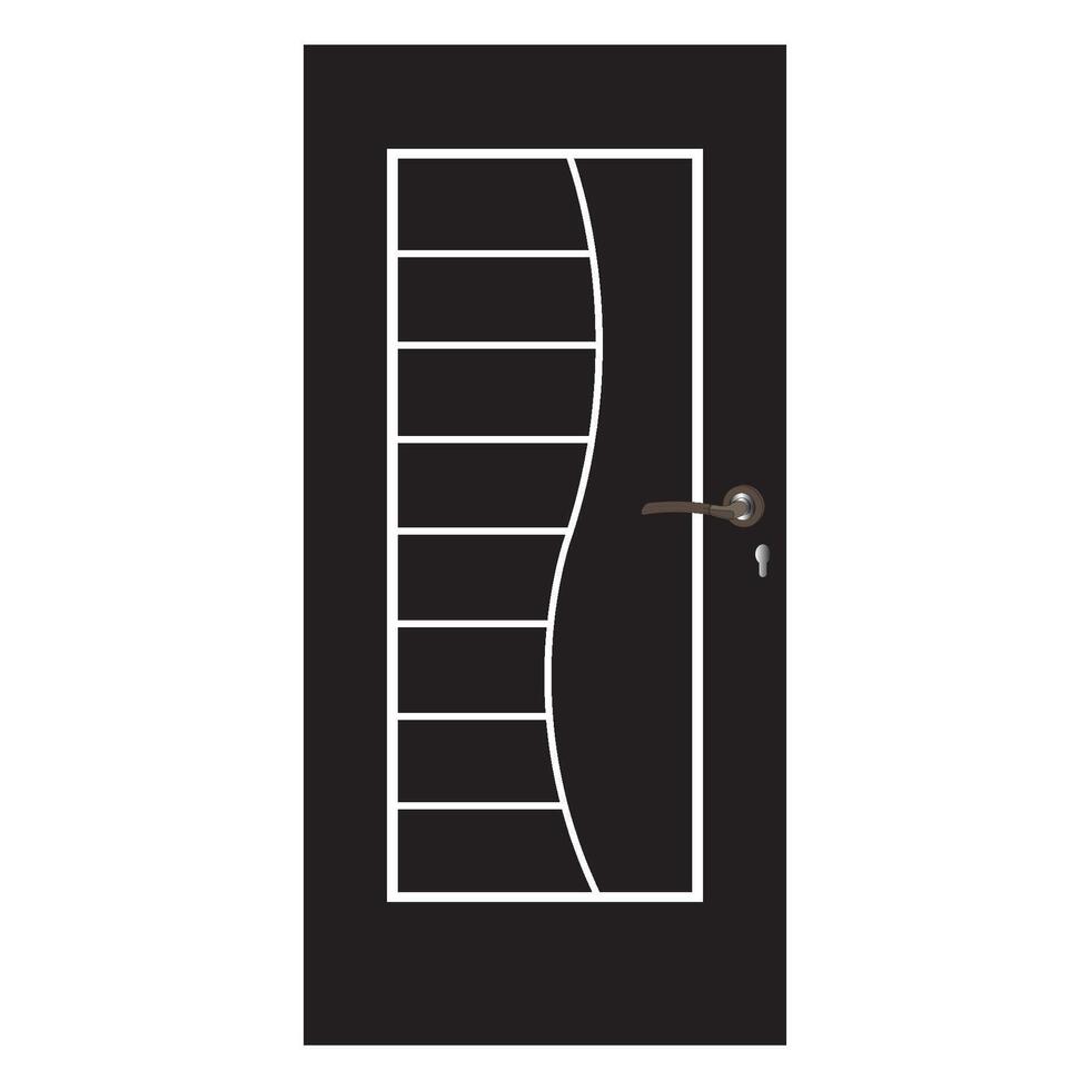 Minimalist wooden door icon vector