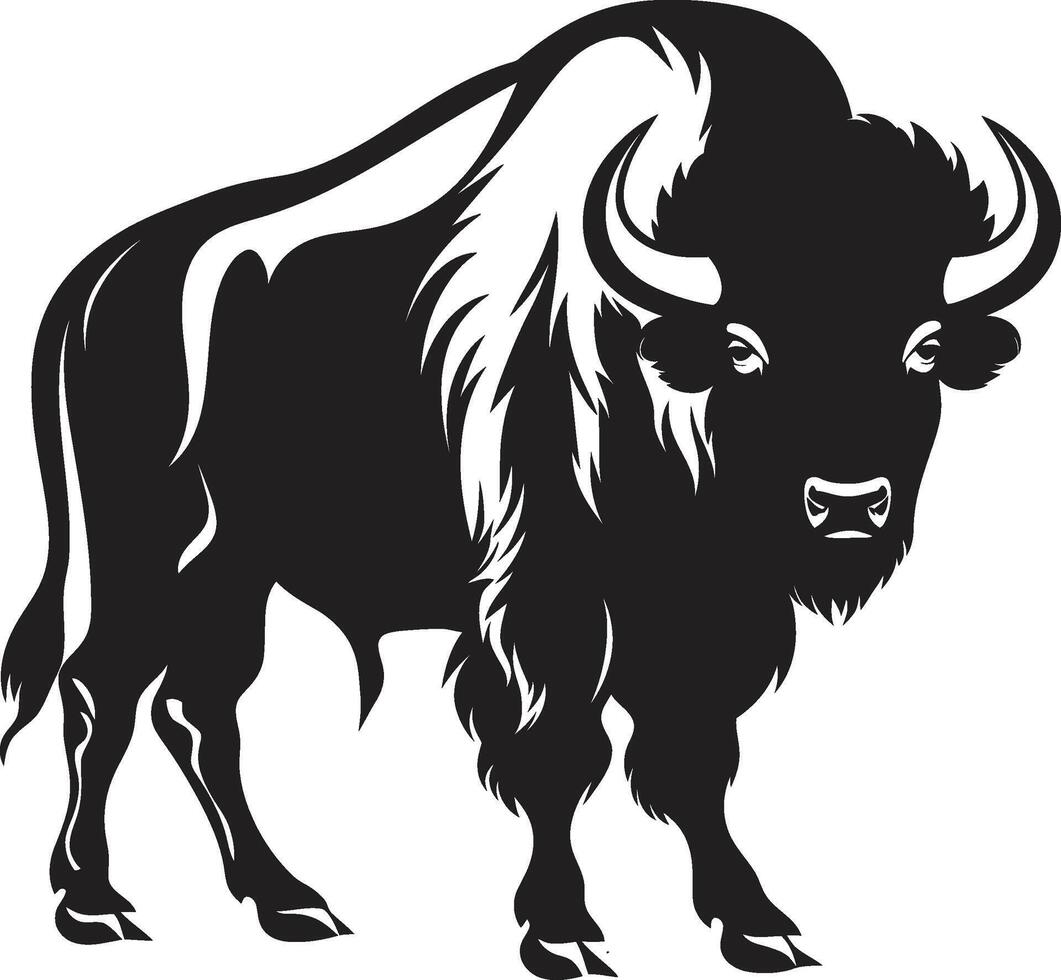Unleash Brand Impact The Black Bison Logo Design Command Attention with the Black Bison Icon vector