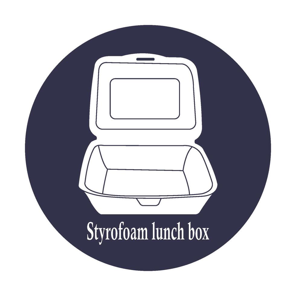 Styrofoam lunch box icon vector