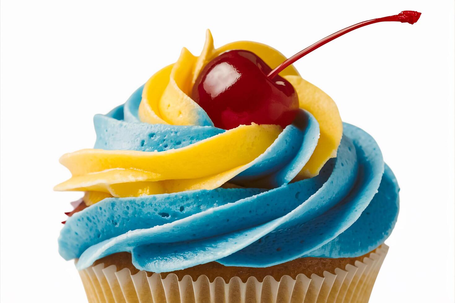 a cupcake with a cherry on top photo
