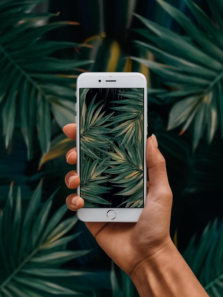 palm leaves iphone wallpaper photo