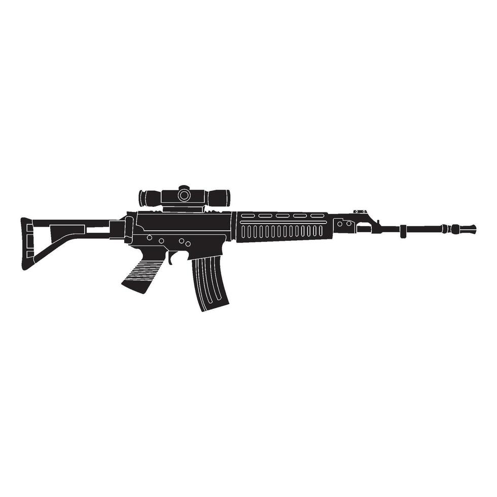 Assault rifle icon vector