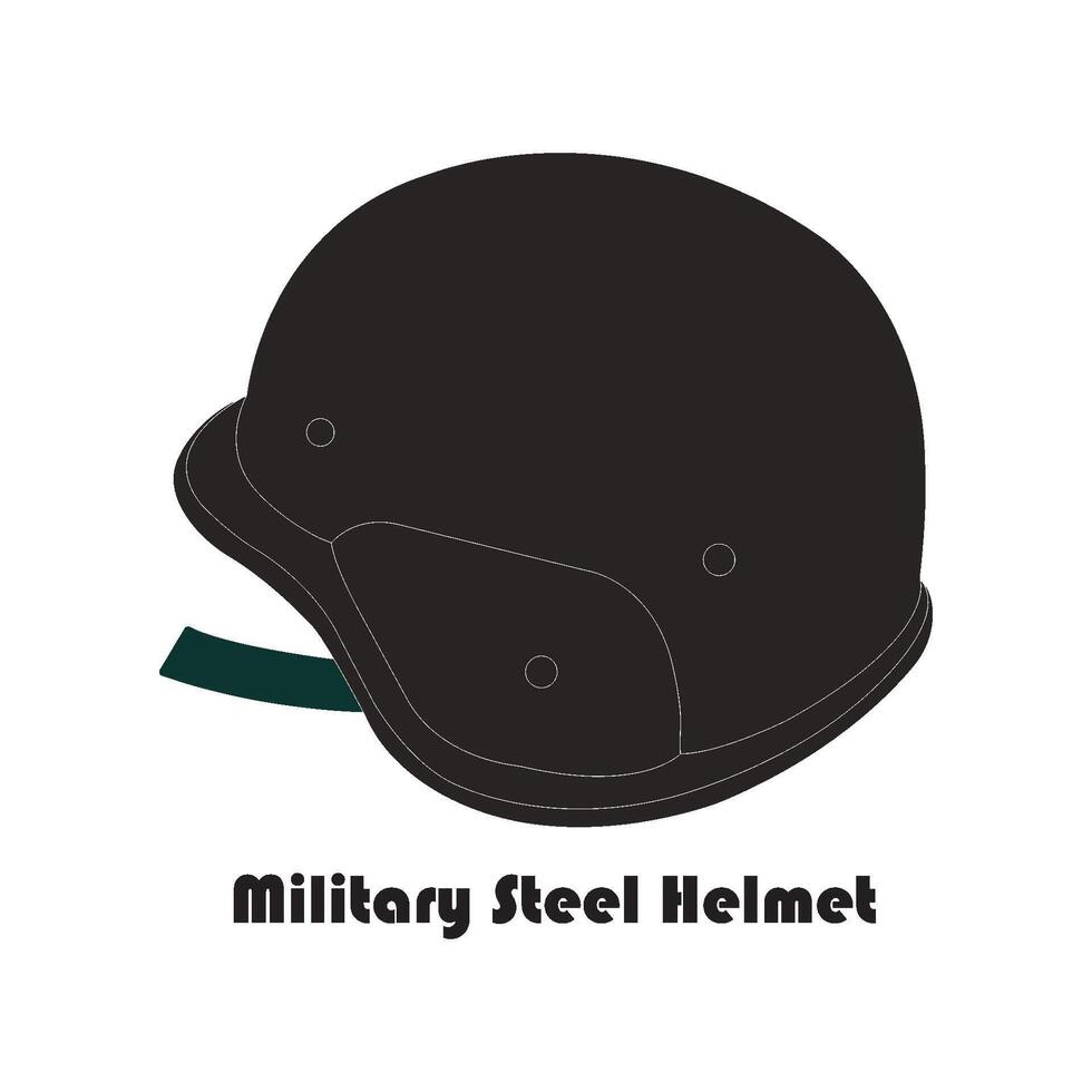 Military steel helmet icon vector