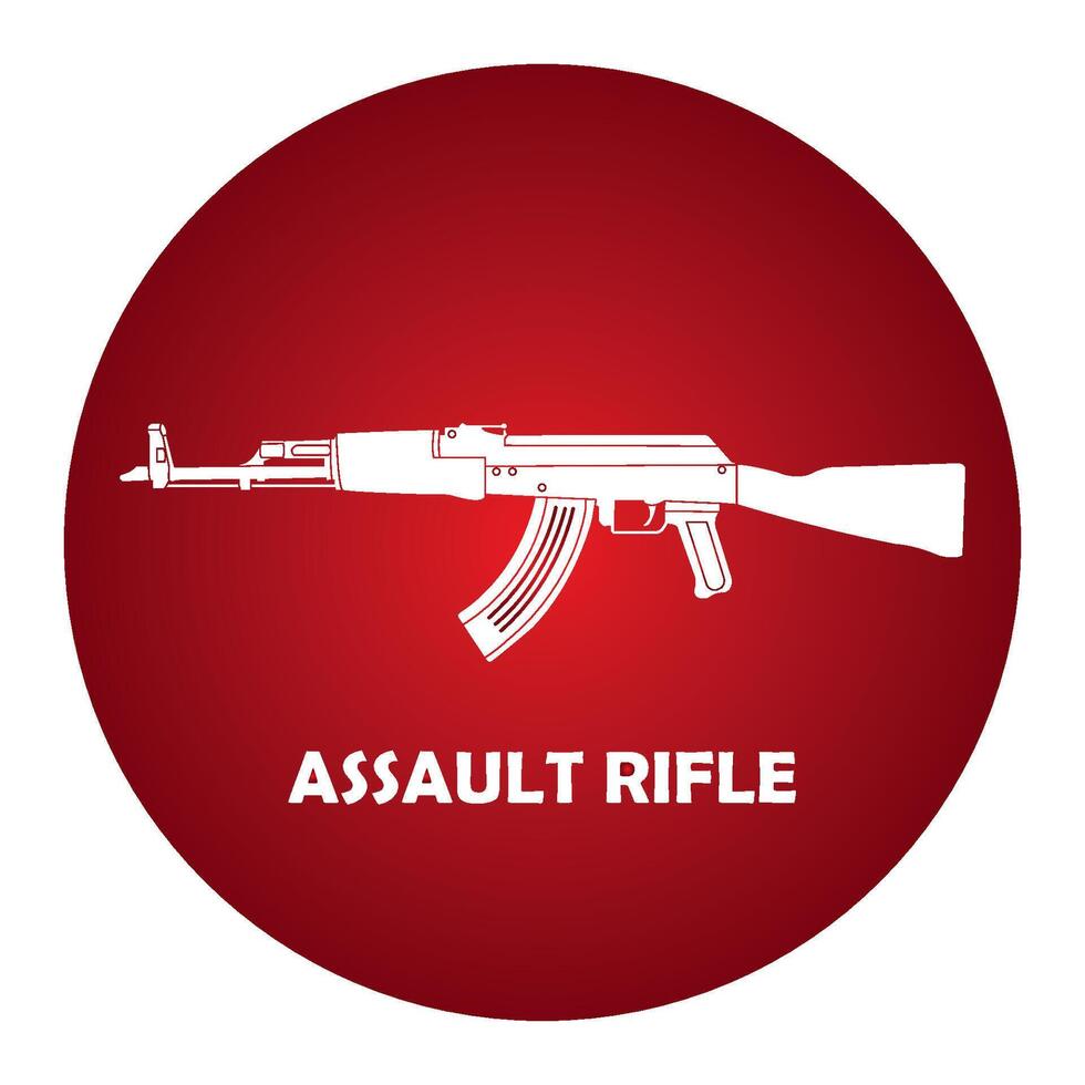 Assault rifle icon vector