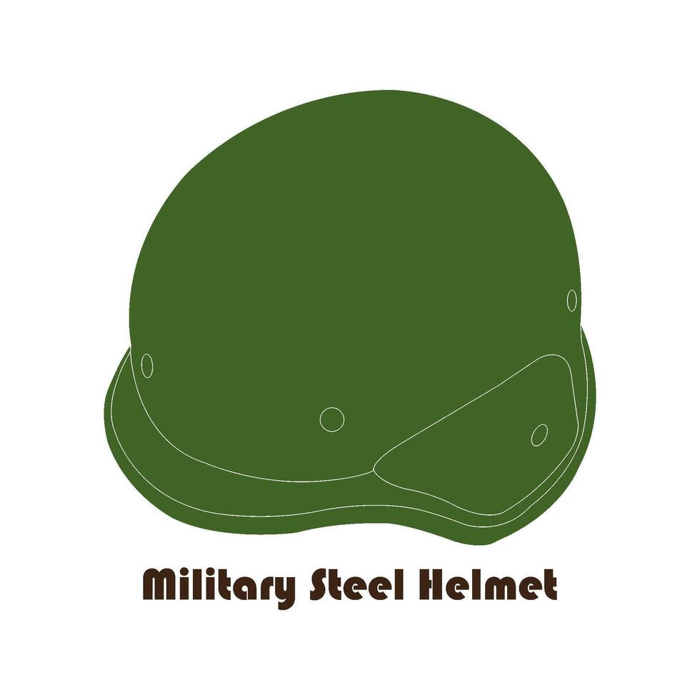 Military steel helmet icon vector
