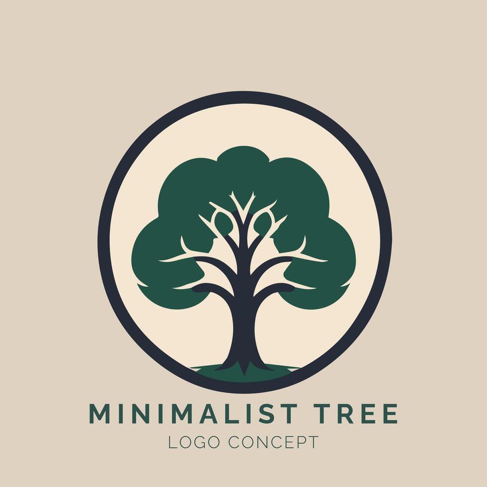 Minimalist Tree Minimalist Logo Concept vector