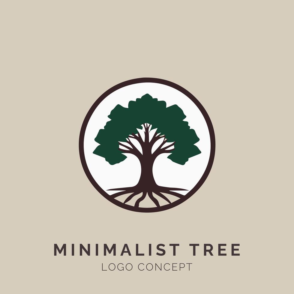 Minimalist Tree Minimalist Logo Concept vector