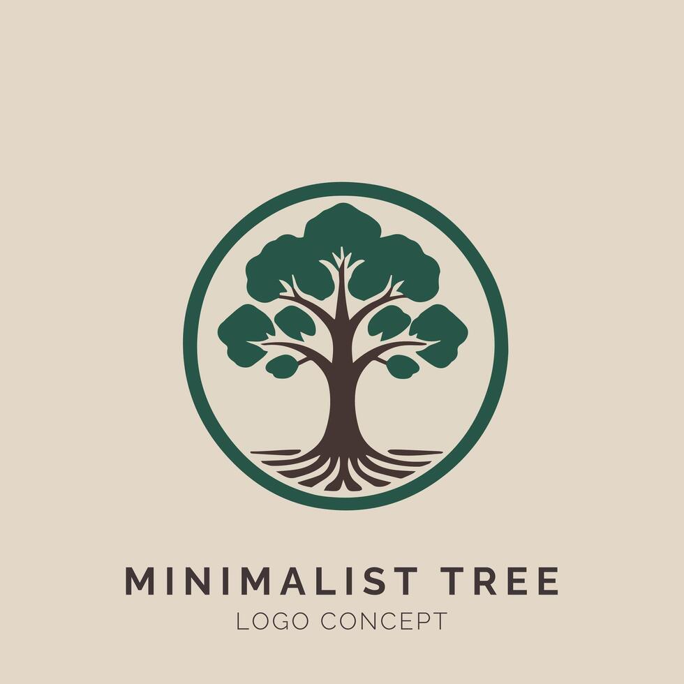 Minimalist Tree Minimalist Logo Concept vector