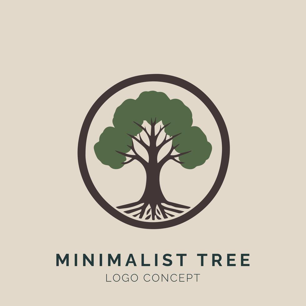 Minimalist Tree Minimalist Logo Concept vector