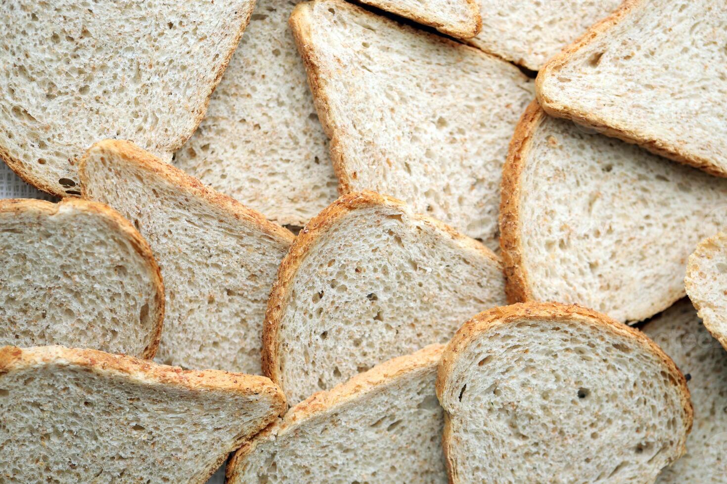 Fresh sliced bread in full frame macro photo