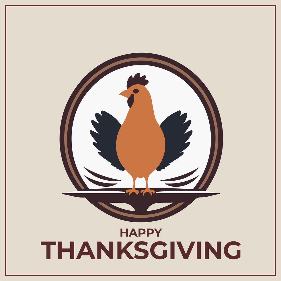 Thanks Giving Day Minimalist Logo Concept vector