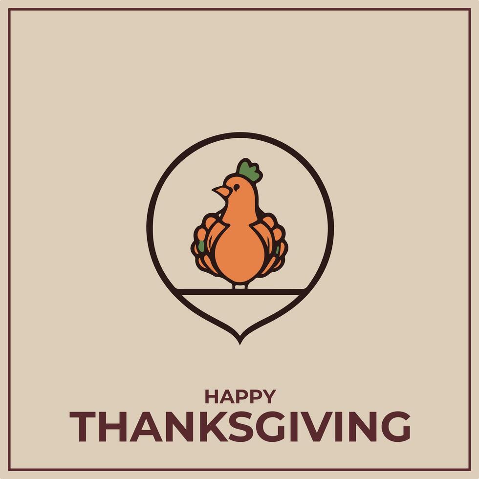 Thanks Giving Day Minimalist Logo Concept vector