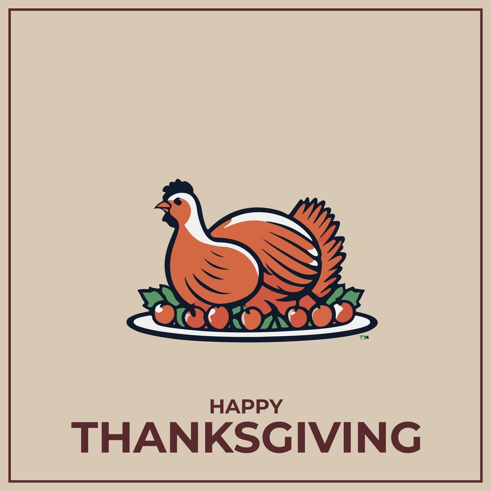 Thanks Giving Day Minimalist Logo Concept vector