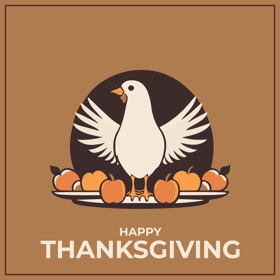Thanks Giving Day Minimalist Logo Concept vector