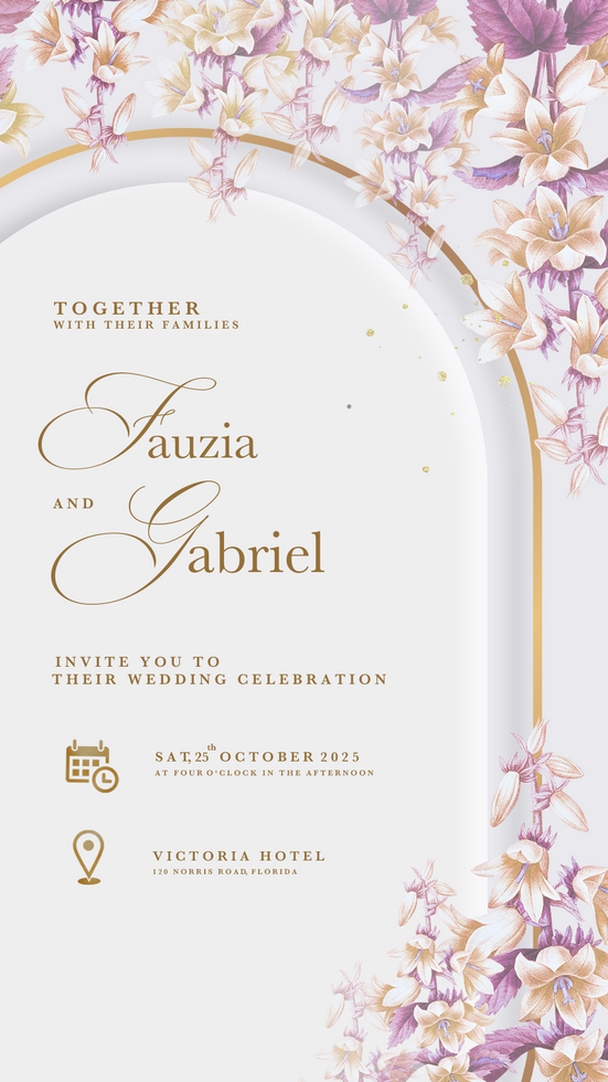 Digital Wedding Invitation Template with Geometric Shape psd
