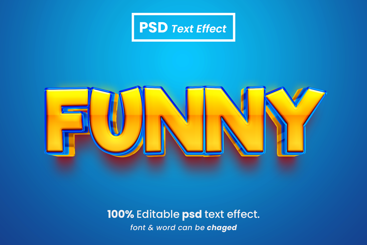 Funny 3D Editable Text Effect psd