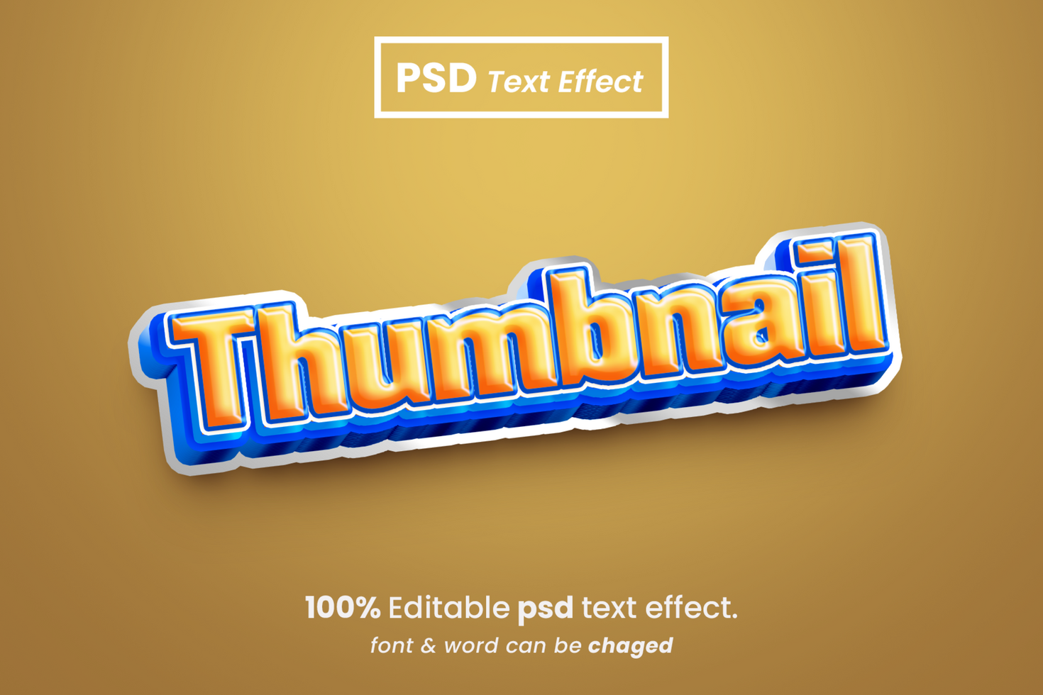 Thumbnail 3D Editable Text Effect psd