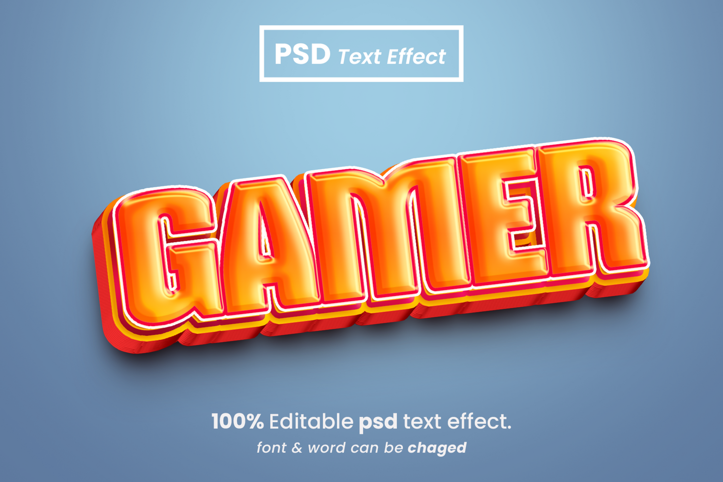 Gamer 3D Editable Text Effect psd