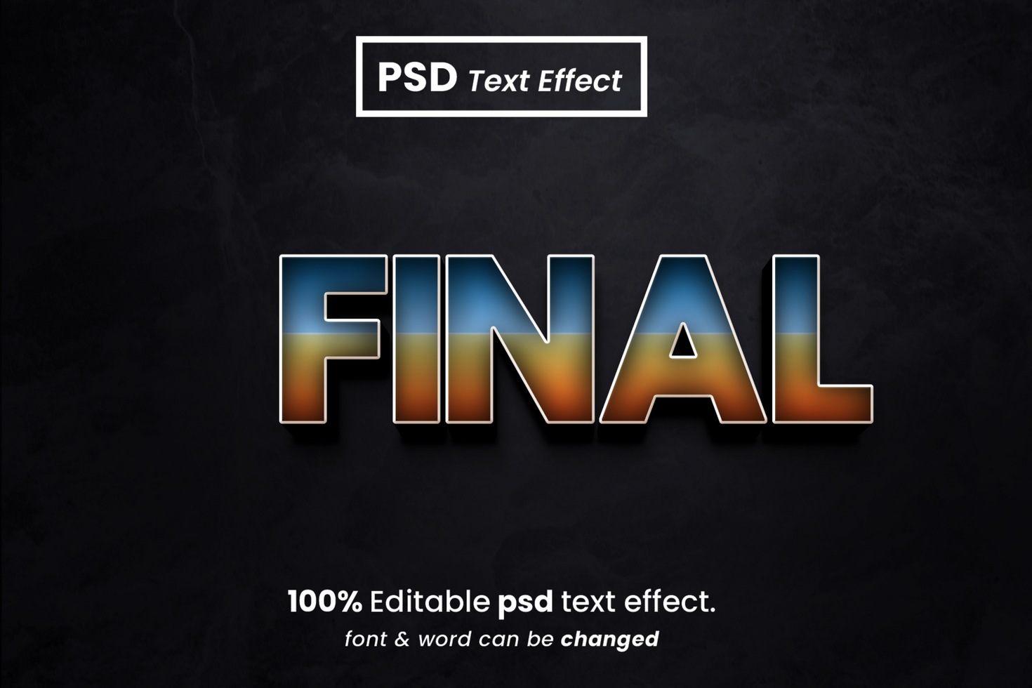 Final Game 3D Editable Text Effect psd