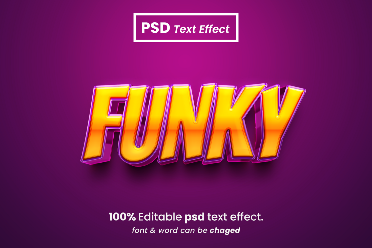 Funny Funky 3D Editable Text Effect psd