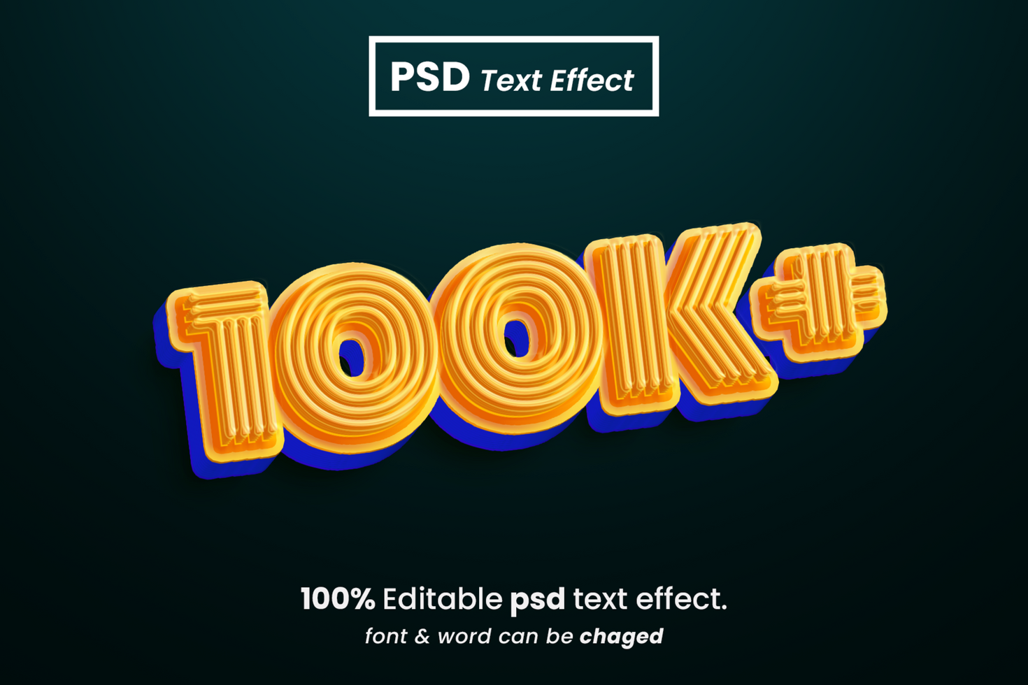 100k 3D Editable Text Effect psd
