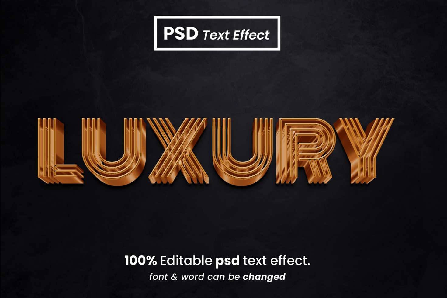 Luxury 3D Editable Text Effect psd
