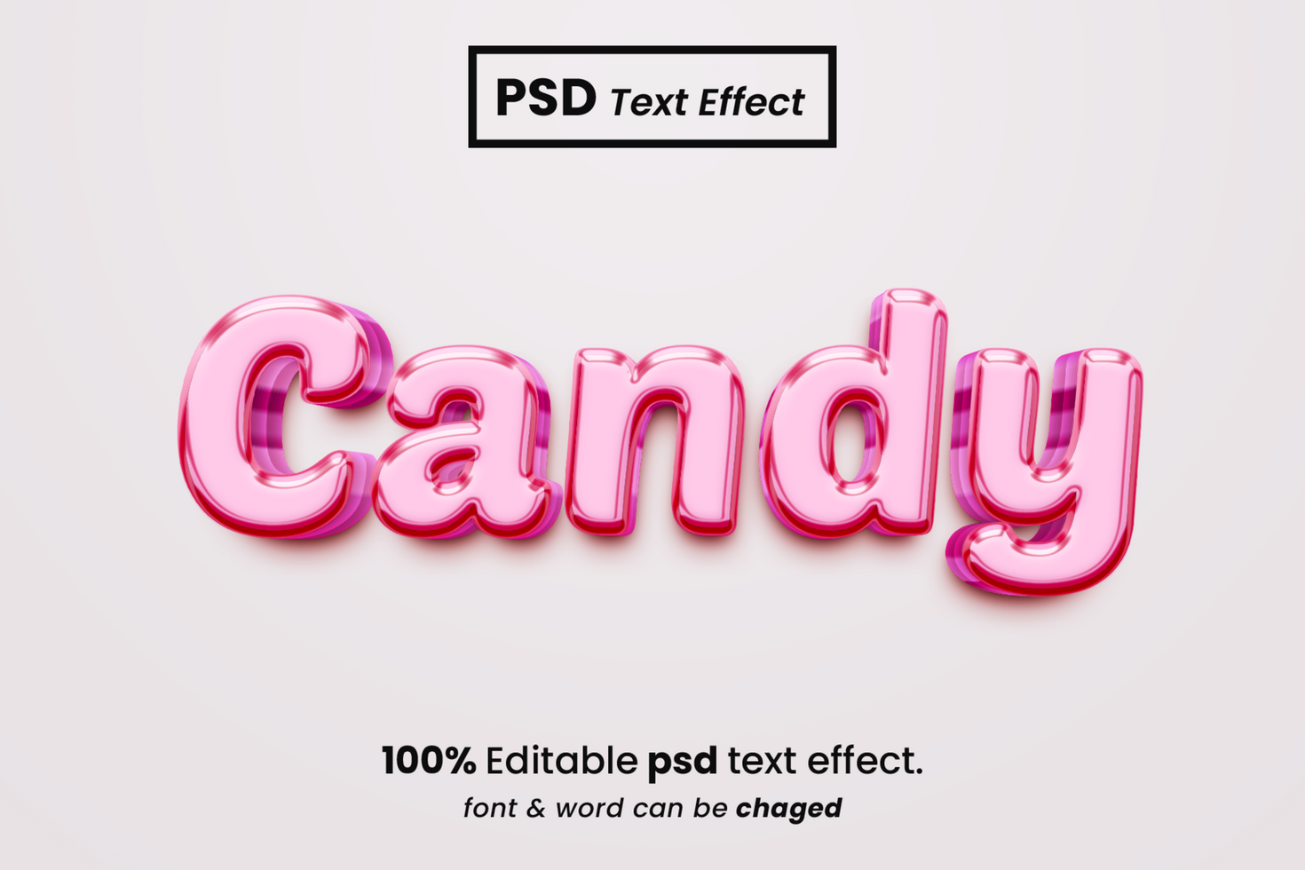Candy 3D Editable Text Effect psd