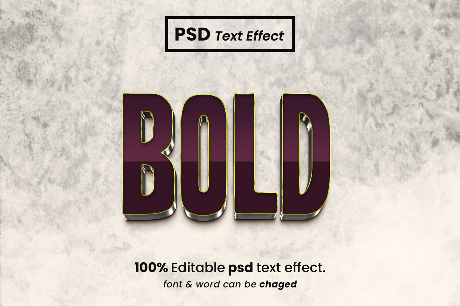 Bold 3D Editable Text Effect psd