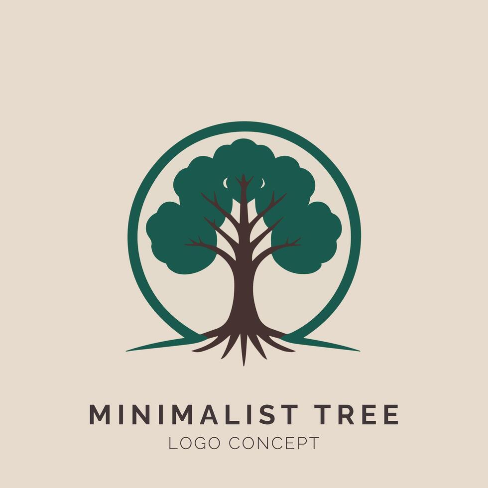 Minimalist Tree Minimalist Logo Concept vector