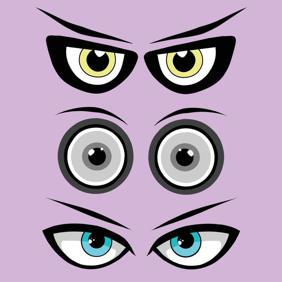 A set of cartoon eyes with different expressions vector