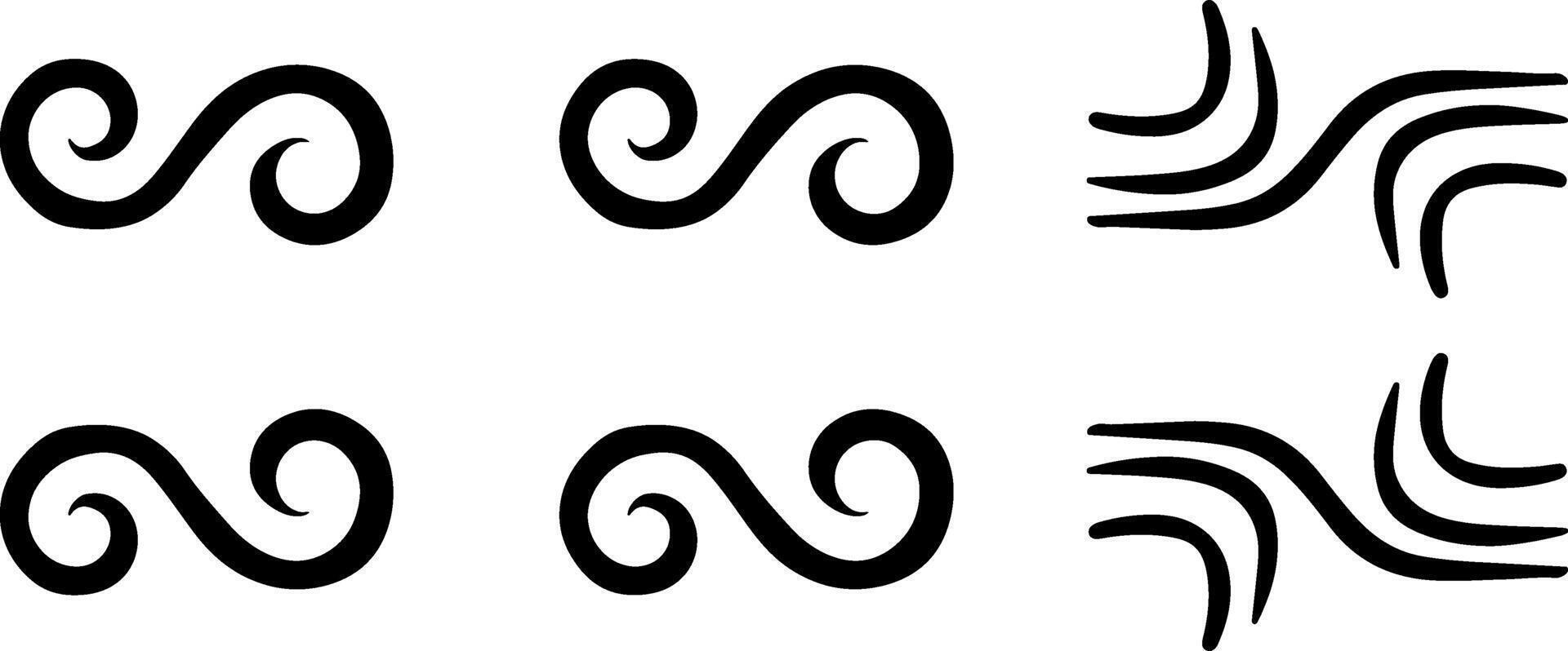Set of simple wind signs vector