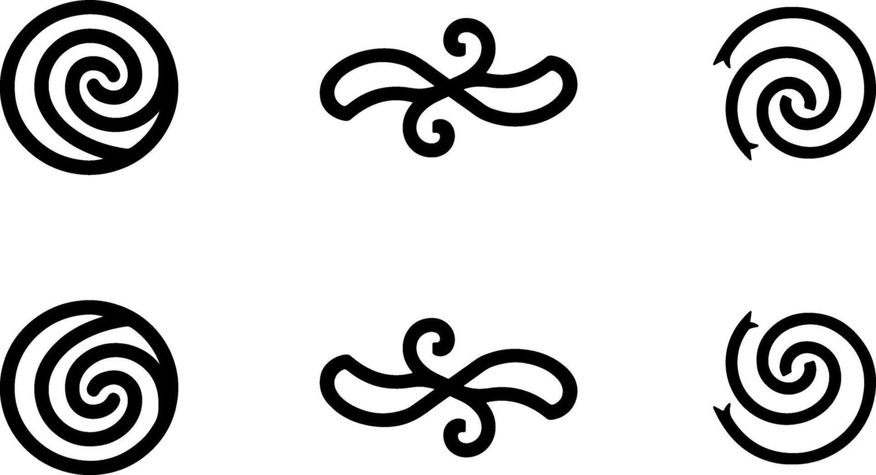 Set of simple wind signs vector