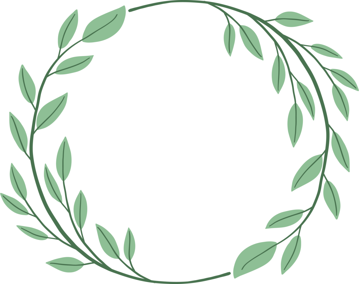 Wreath of floral and flower illustration. png