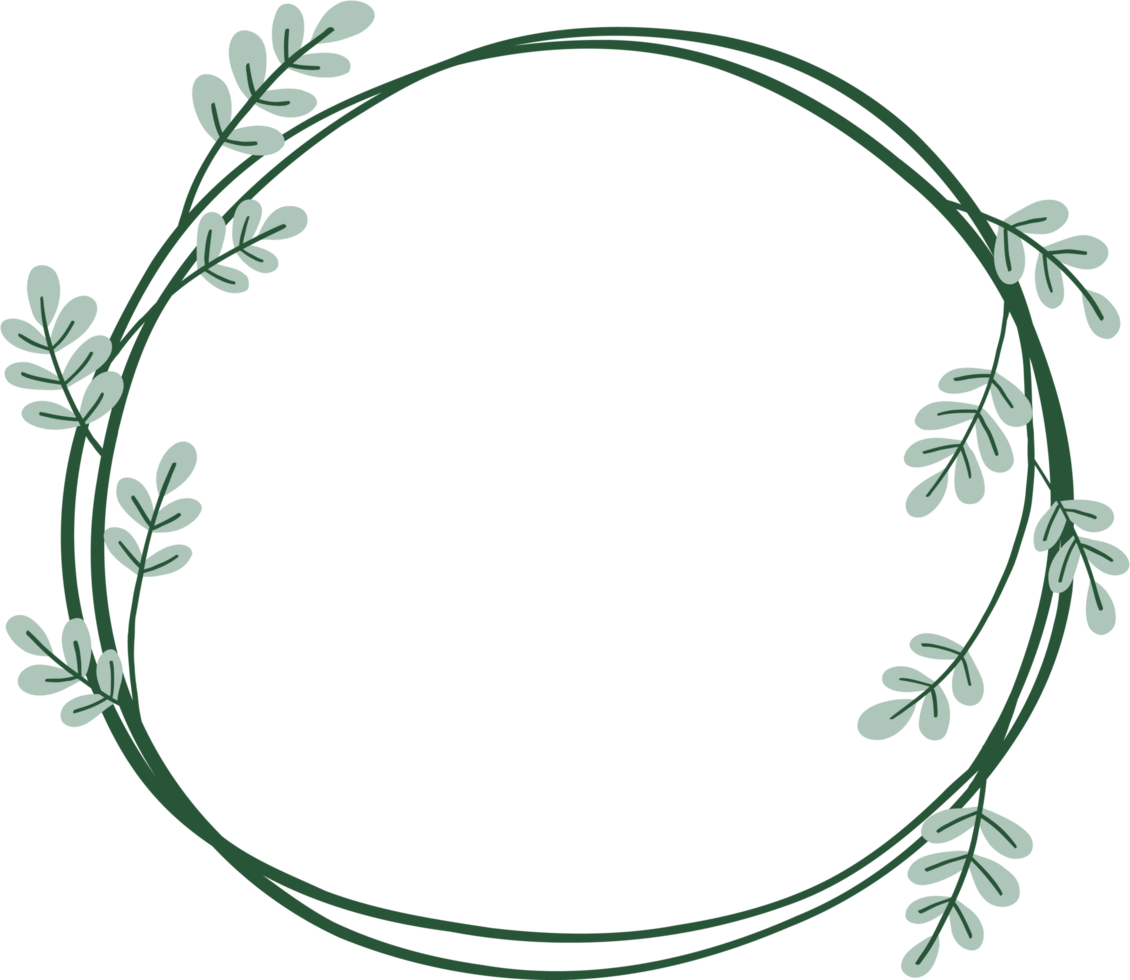 Wreath of floral and flower illustration. png