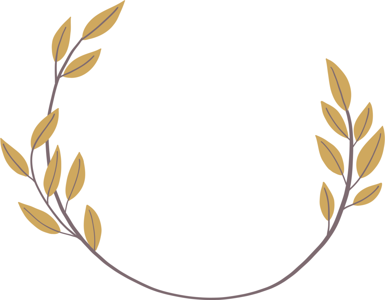 Wreath of floral and flower illustration. png
