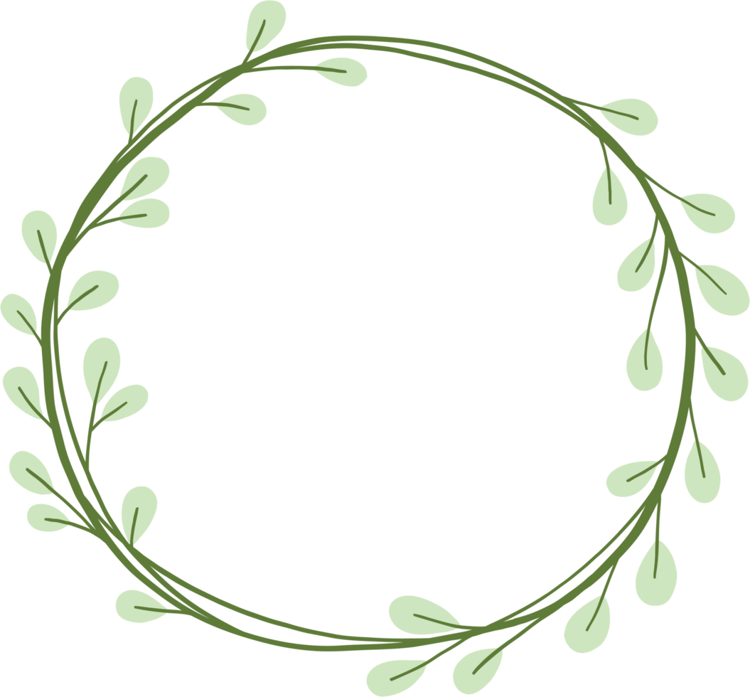 Wreath of floral and flower illustration. png