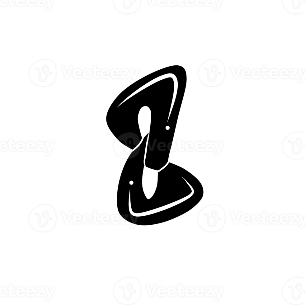 number graffiti icon on transparent background png