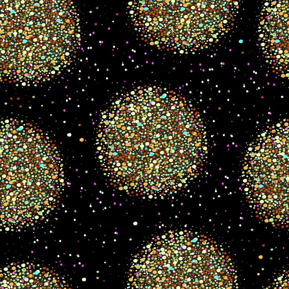 seamless pattern with glossy circles on black background vector