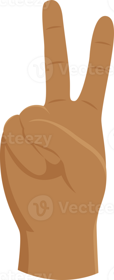 Hand making a two-finger gesture illustration design png