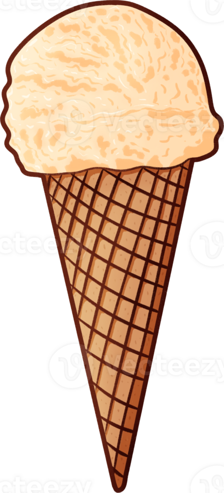 Vanilla Gelato Ice Cream Illustration png