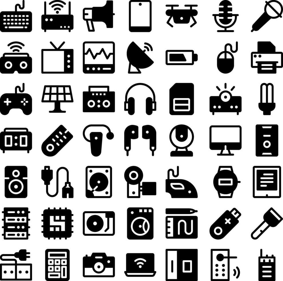 Electronics Tool Equipment Device Icon Set. Perfect for user interface, new application vector