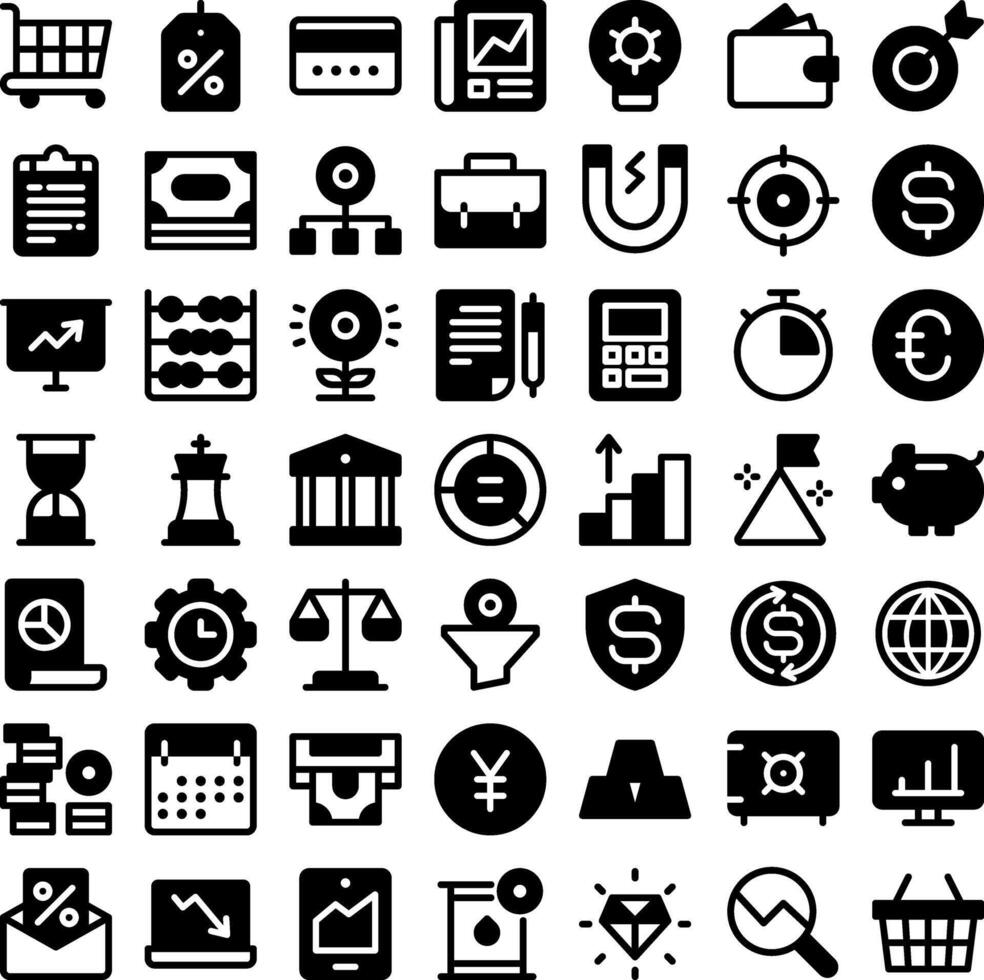 Economy Bank Finance Icon Set. Perfect for user interface, new application vector
