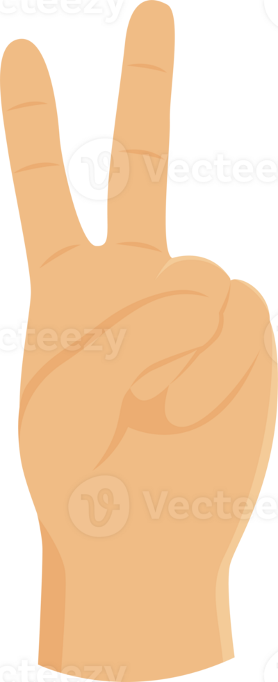 Hand making a two-finger gesture illustration design png