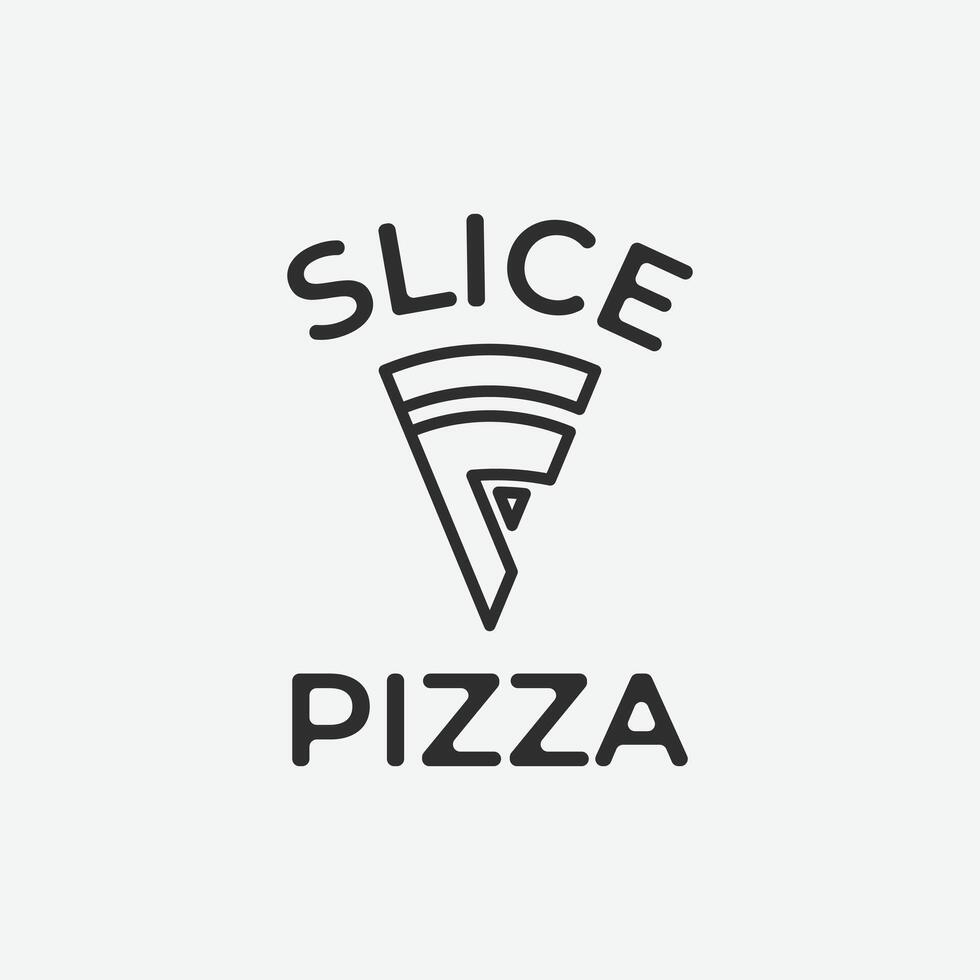 slice pizza logo with letter p icon illustration design. vector