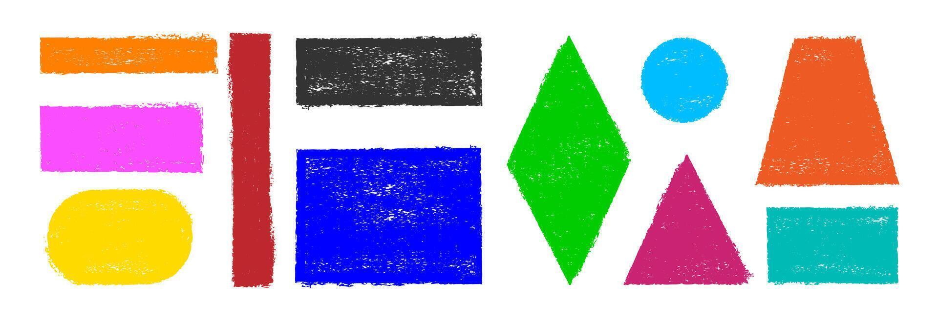 Colored figures with wax. vector