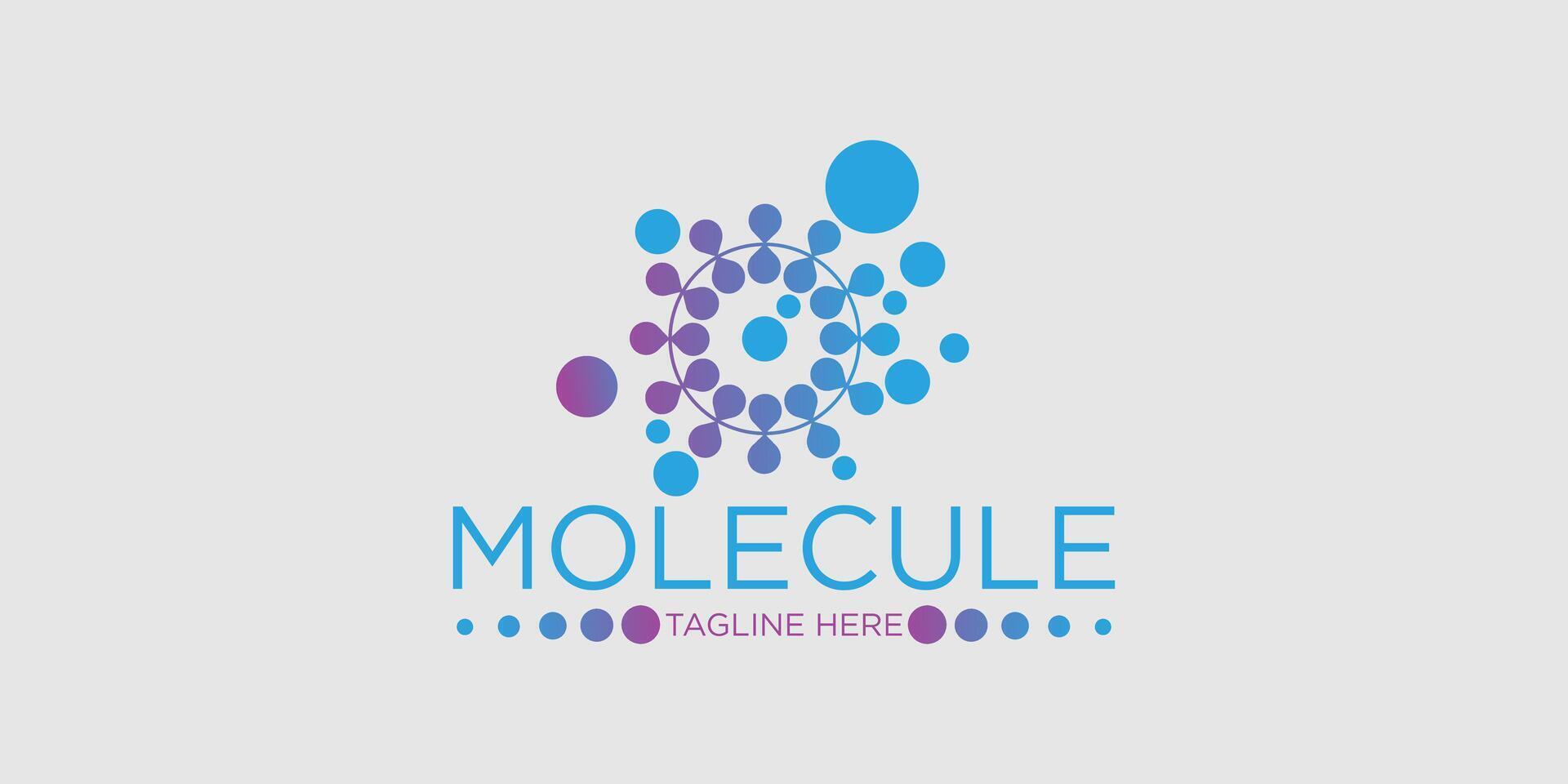 Molecule icon logo with modern abstract style design premium vector
